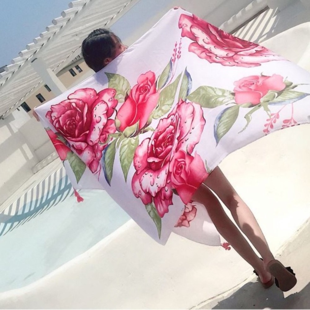 Large Rose Scarf/Cover up
